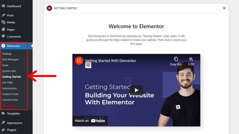 Getting Elementor Started