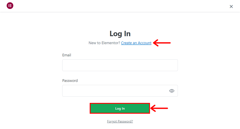 Login to Elementor