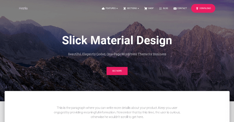Hestia Free WordPress Theme