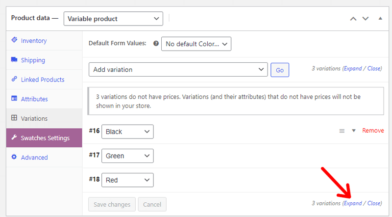 Add Prices of Variations