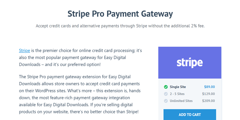 Stripe Pro Payment Gateway for WordPress Site
