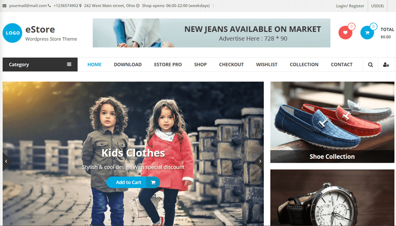 eStore WooCommerce Theme With Elementor