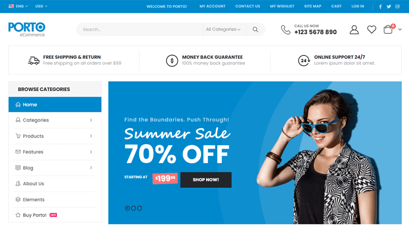 Porto WooCommerce Theme for Elementor