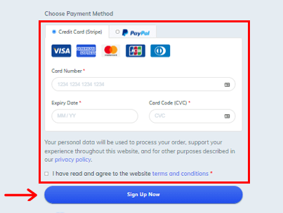 Fill in Your Payment Details - Create a Teacher Website