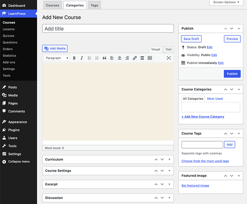 LearnPress Course Overview Section