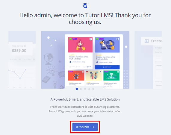 Tutor LMS Welcome Page