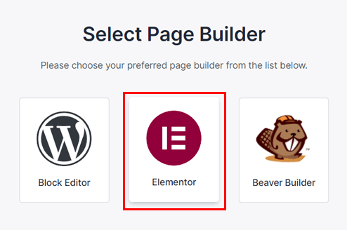 Choosing Page Builder to Astra Starter Templates
