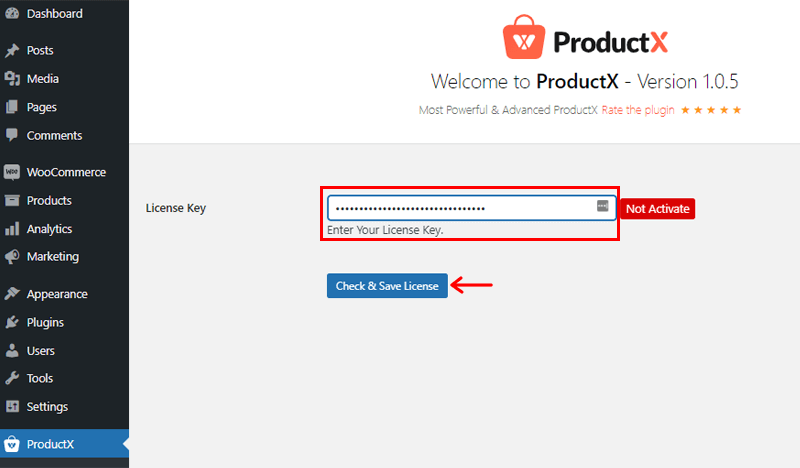 Enter License Key & Click on Check and Save License Option