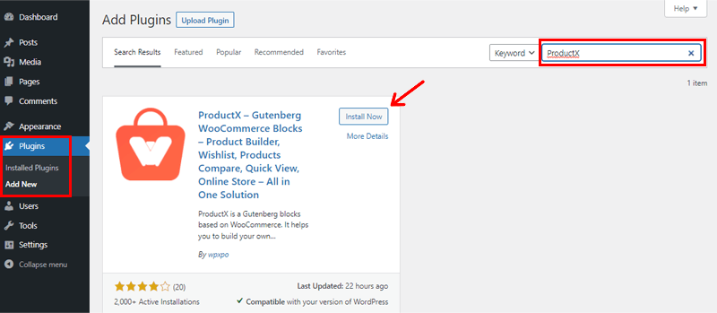 Install ProductX Plugin