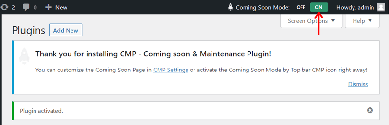 Enable Maintenance Mode to Create a Website