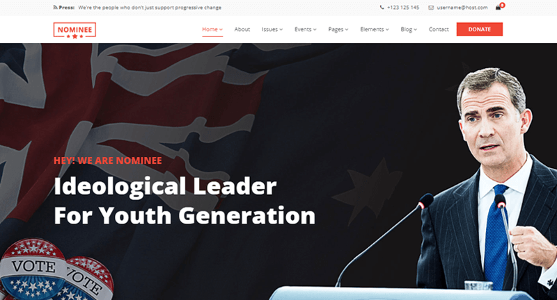 Nominee Political WordPress Theme