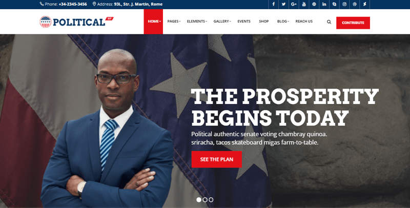 PoliticalWP WordPress Theme for Candidates
