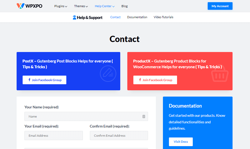 ProductX Help and Support Page