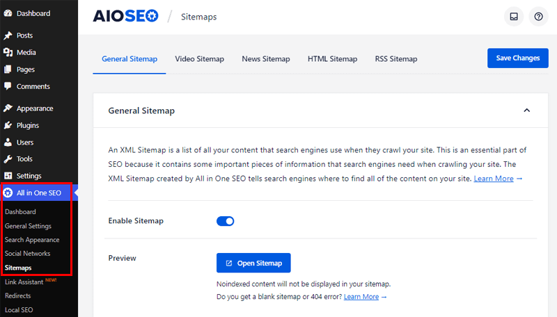 Sitemaps in All in One SEO