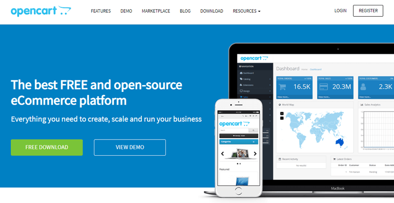 OpenCart eCommerce Platform as Shopify Competitors