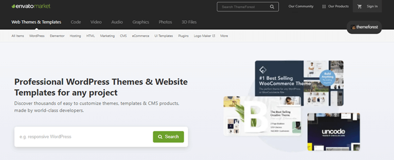 ThemeForest- Example of Multivendor Marketplace