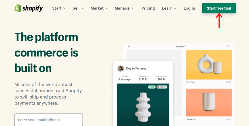 Shopify Free Trial - Shopify vs Ecwid
