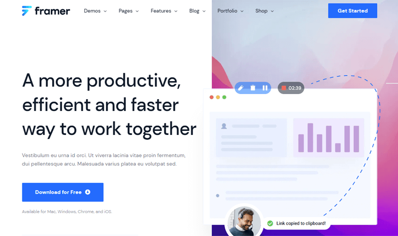 Framer - Best SaaS WordPress Themes