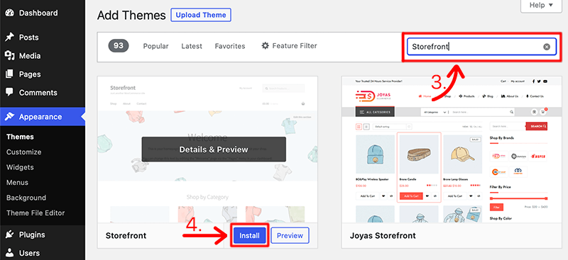 Install the WooCommerce Theme