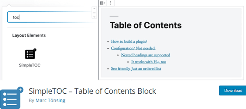 Simple TOC WordPress Plugin