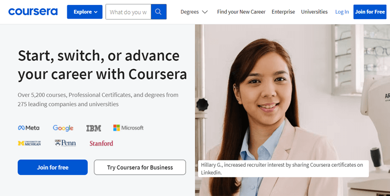 Coursera LMS Website Example