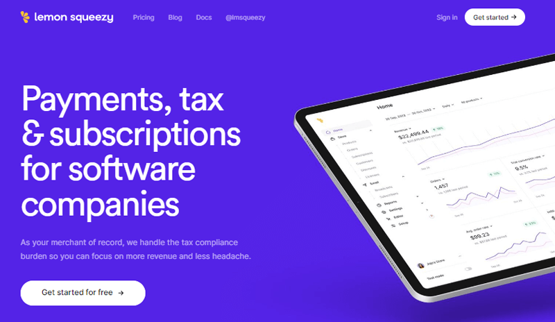 Lemon Squeezy Homepage
