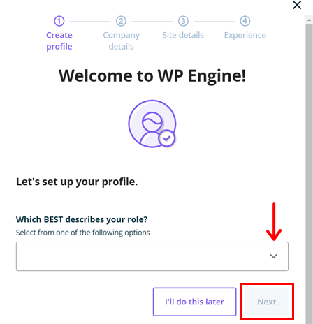 Create a Profile to Setup WP Engine