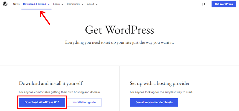 Download the Latest Version of WordPress