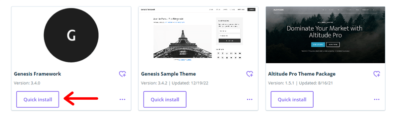 Quick Install the Genesis Framework