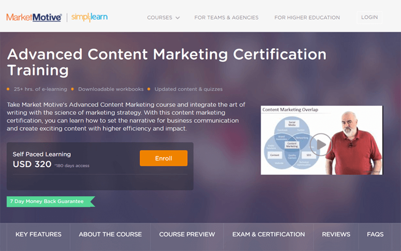 Advanced Content Marketing Certification Training
