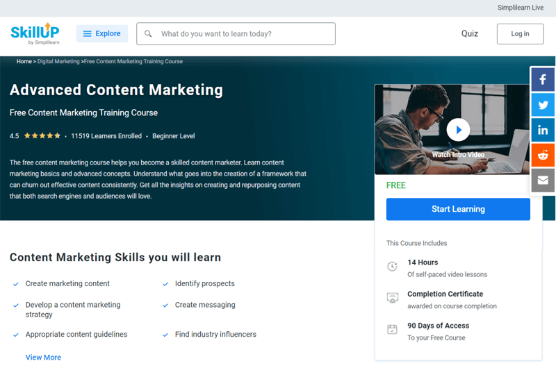 Advanced Content Marketing - Blogging Online Courses