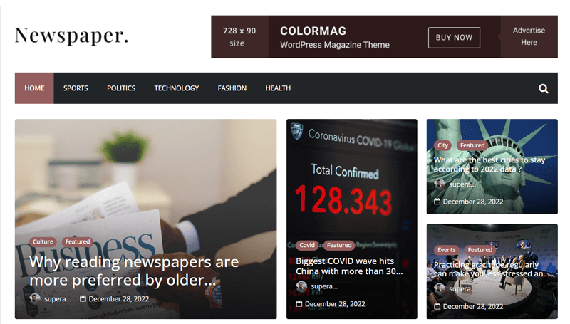 ColorMag Newspaper Theme Template Demo