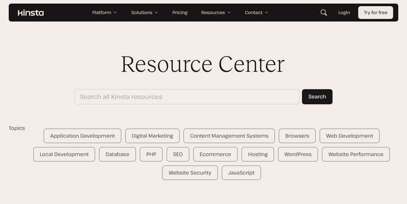Kinsta Resource Center
