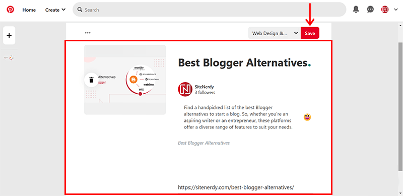 Craft Your High Quality Pin & Click on Save