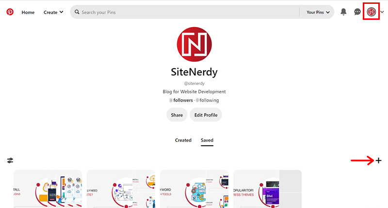 Go to Profile Page & Click on the Plus Icon