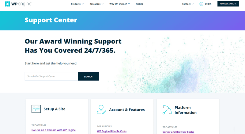 WP Engine Support Page