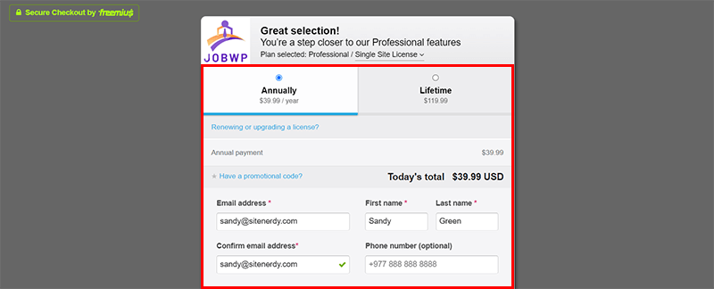 Fill in the Required Details to Order the Premium Version