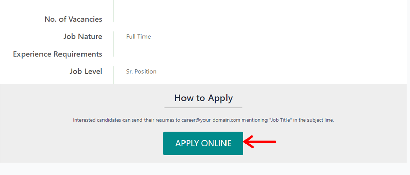 Job Vacancy Example