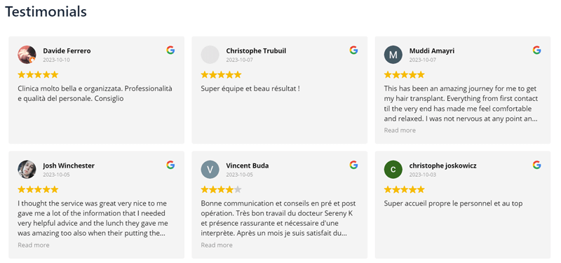 Preview Google Reviews on Your Page