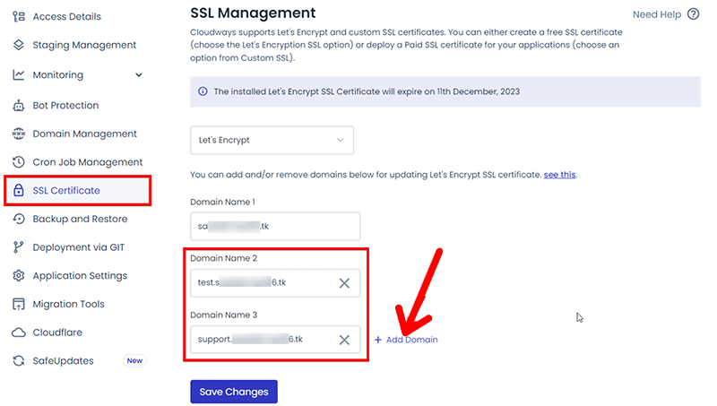 Select Multiple-Domain Certificate