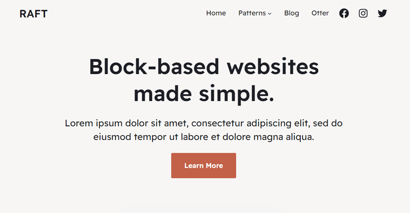 Raft WordPress Block Theme
