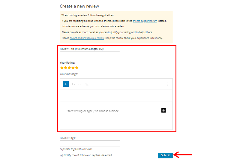 Submit Review - How to Ask For Customer Reviews