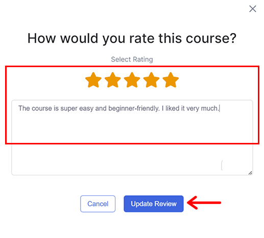 Rate & Review the Course 