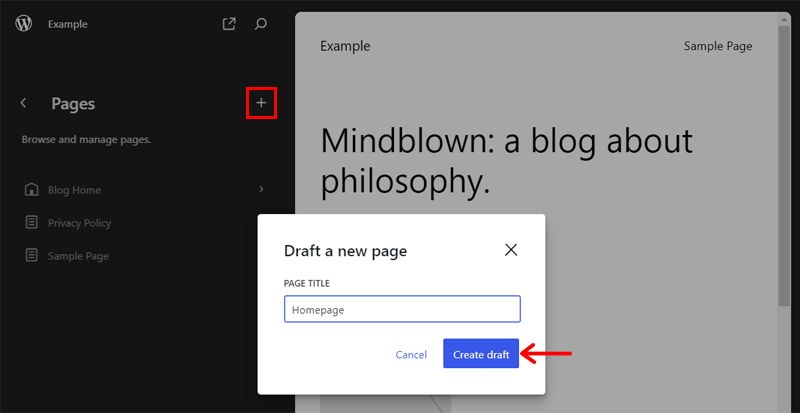 Add a New Page to the Site Editor