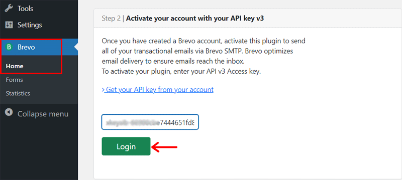 Activate Using API Key