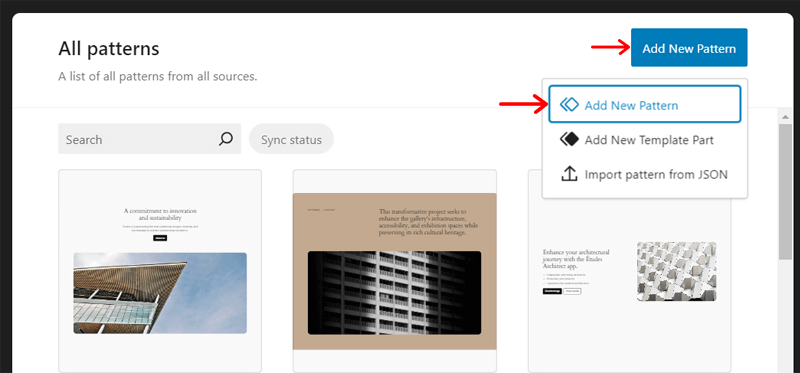 Add New Pattern in WordPress 6.6