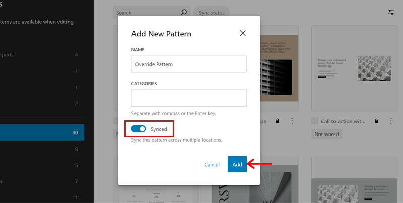 Synced Pattern Creation
