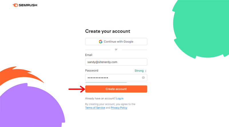 Create Semrush Account