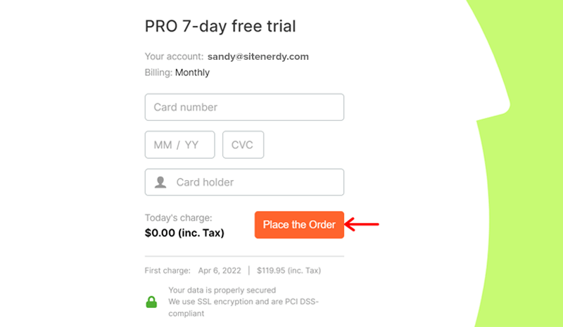 Place Semrush Pro Order