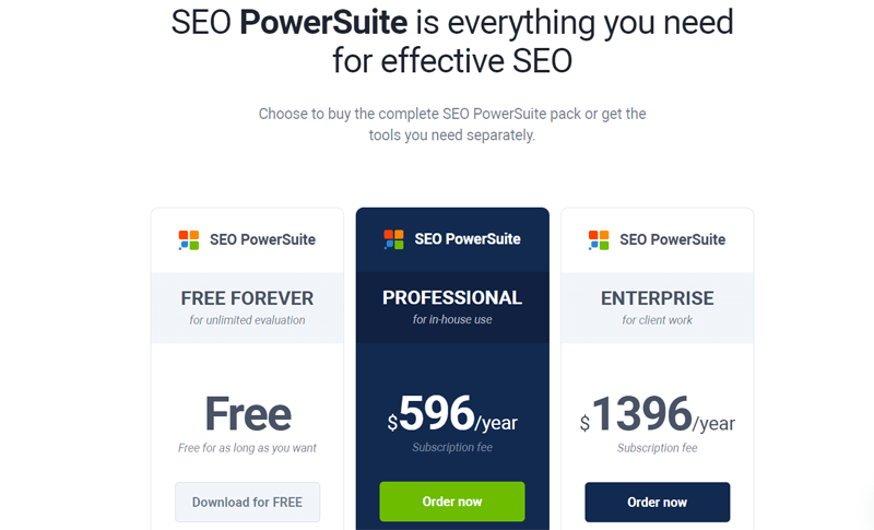 SEO PowerSuite Pricing